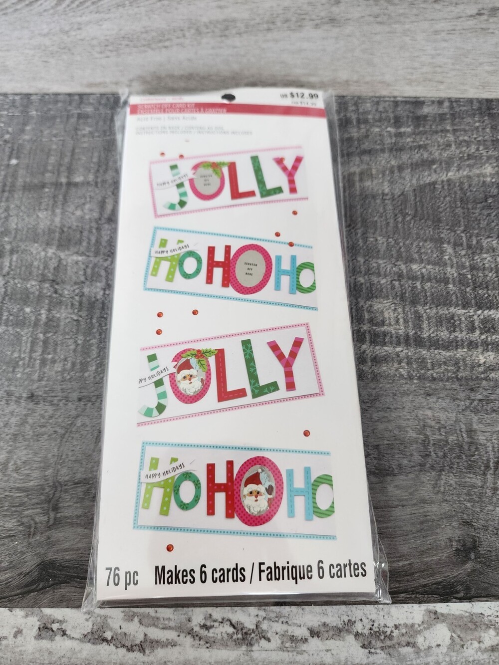 Christmas Scratch-Off Card Kit - 76 Pcs - Makes 6 Cards - Recollections NEW